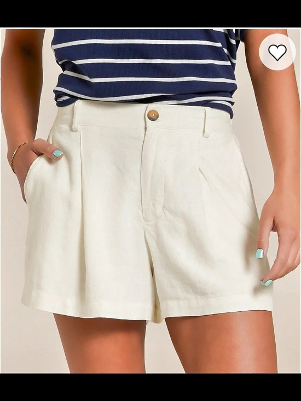 Z Supply Micah White Linen Pleated Shorts